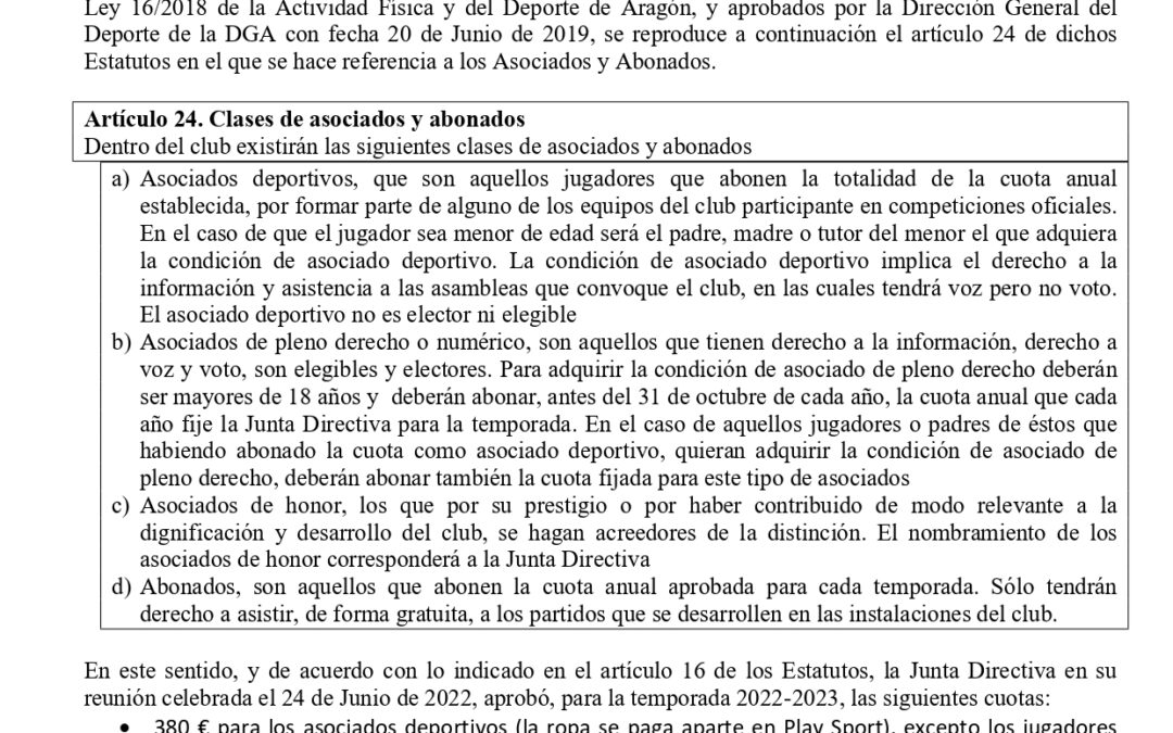 Aviso asociados y abonados de la UD Amistad